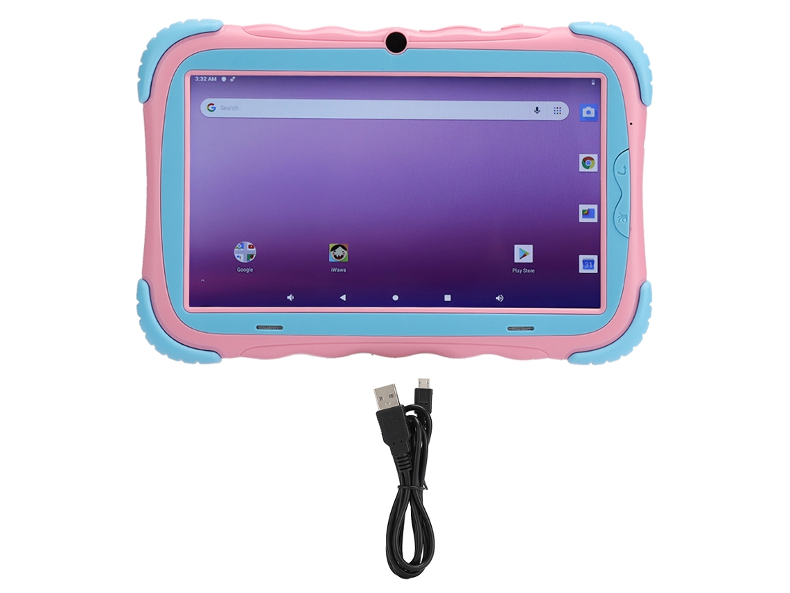 Tablet Infantil (processador Quad-core, Câmeras Duas) 7 Polegadas 1+16g Rosa Brinquedo Educativo