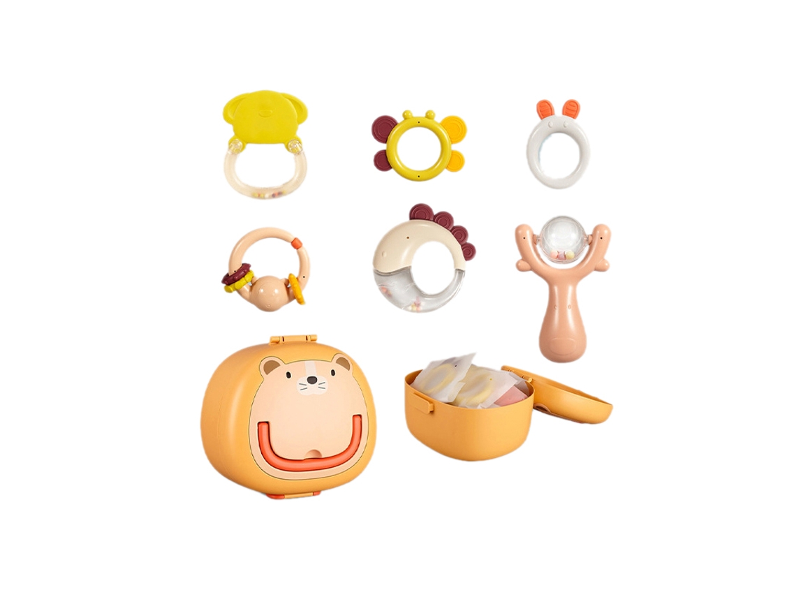Primerox brinquedo de Mordida para Bebês Conjunto 6pcs Gengivas Massage Anti Deformação 0 1 Ano