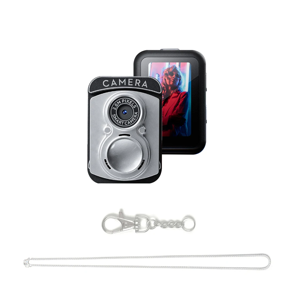 Mini Câmera Ccd Retrô com Tela Portátil para Ambientes Internos e Externos Ultracompacta MDUG (prata 16 Gb)