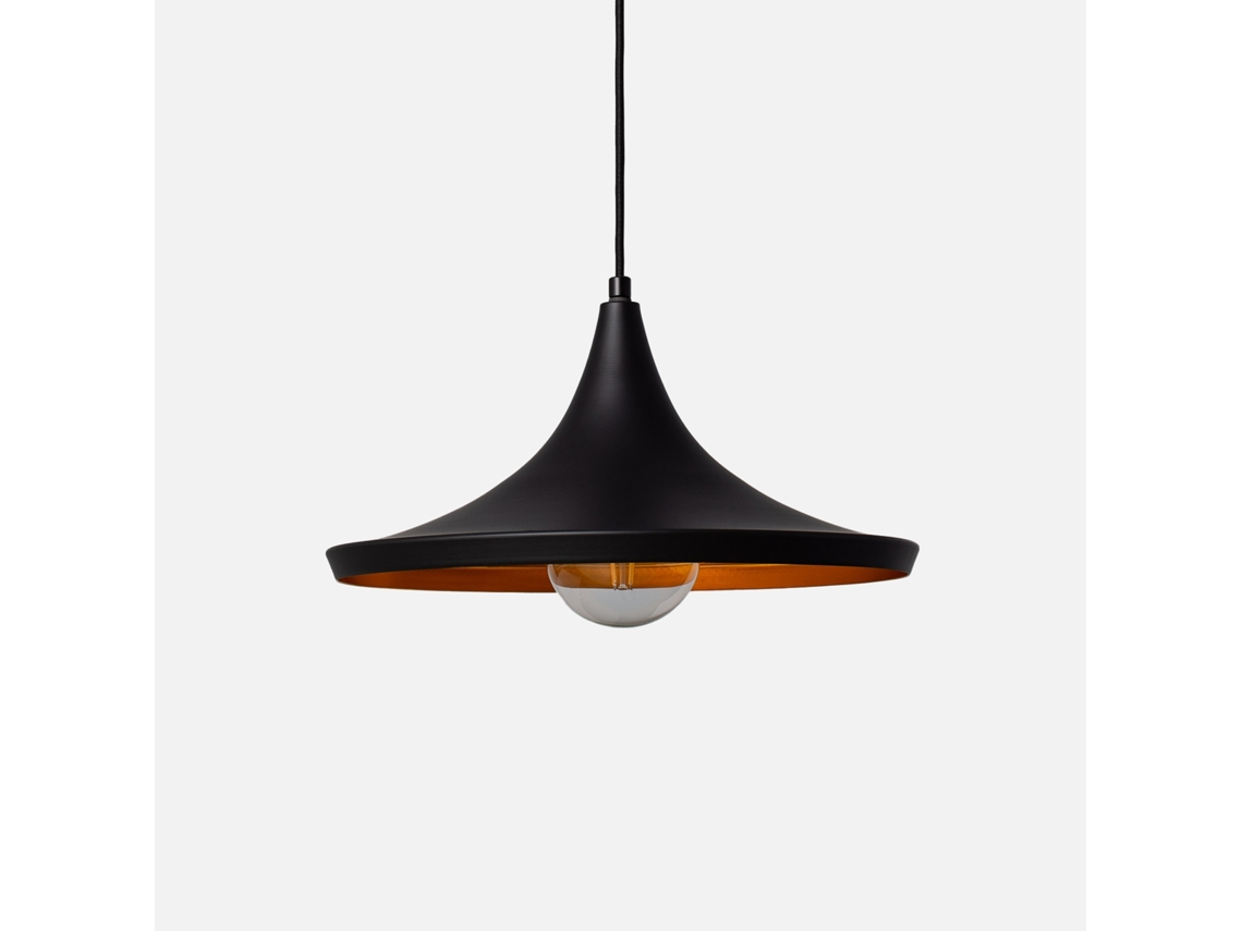 Candeeiro Suspenso Em Metal, 35cm, Preto E Dourado Sweeek