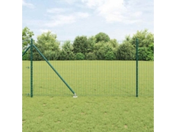 Vidaxl Cerca Europeia Com Pontas 25 X 1 M Aço Revestido De Pvc Verde