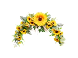 Wreath de Girassol Artificial Pastoril com Chifre 58x10cm