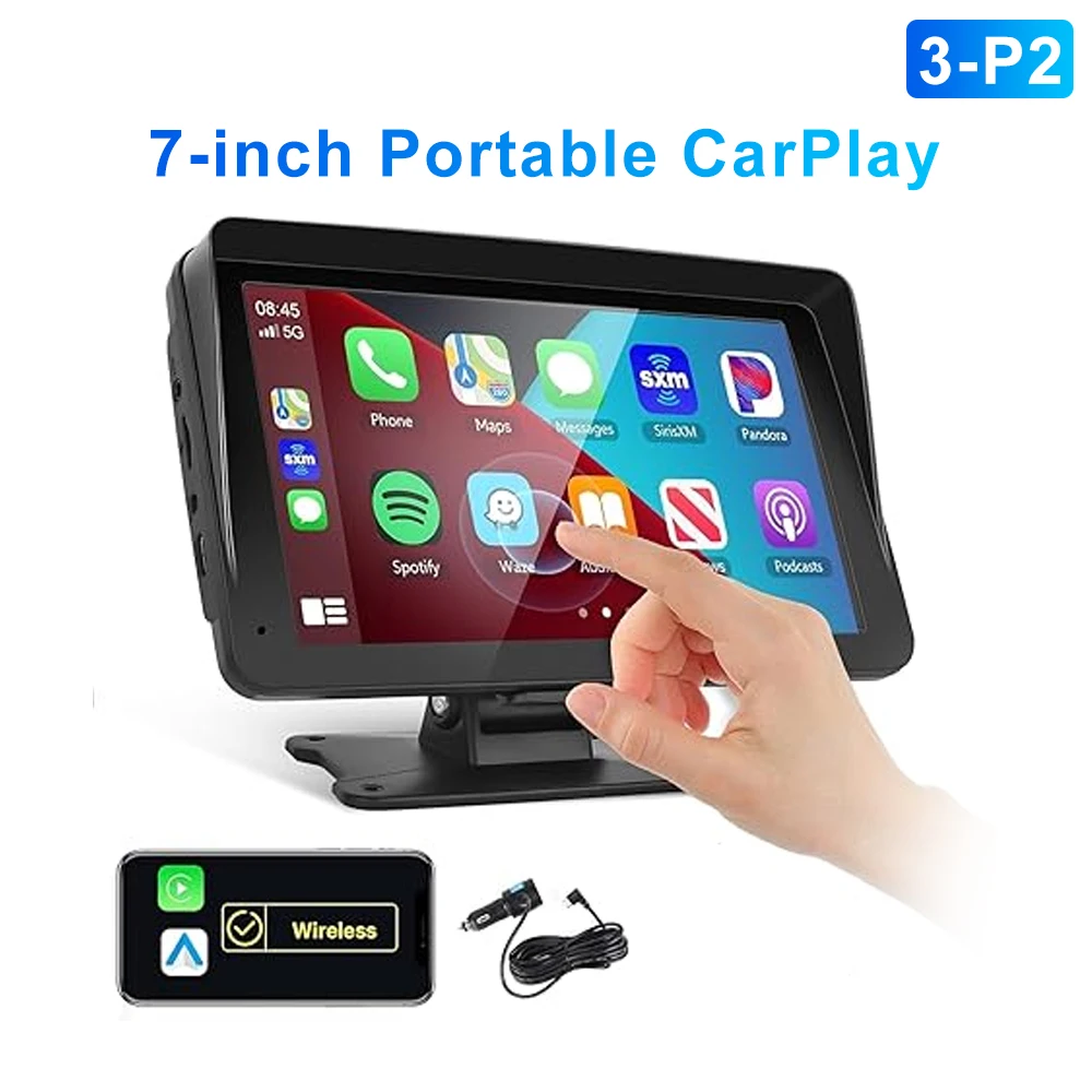(pad) Sistema Multimídia Integrado Ao Veículo, Câmera De Ré/dashcam De 7 A 9 Polegadas Com Carplay