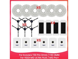 Kit De 22 Peças Com Escova, Filtro, Esfregão E Pano Para Aspirador De Pó T30 Pro Omni/t30 Omni E M12 Ultra Plus/m12 Pro+ (peças De Reposição)._ptg