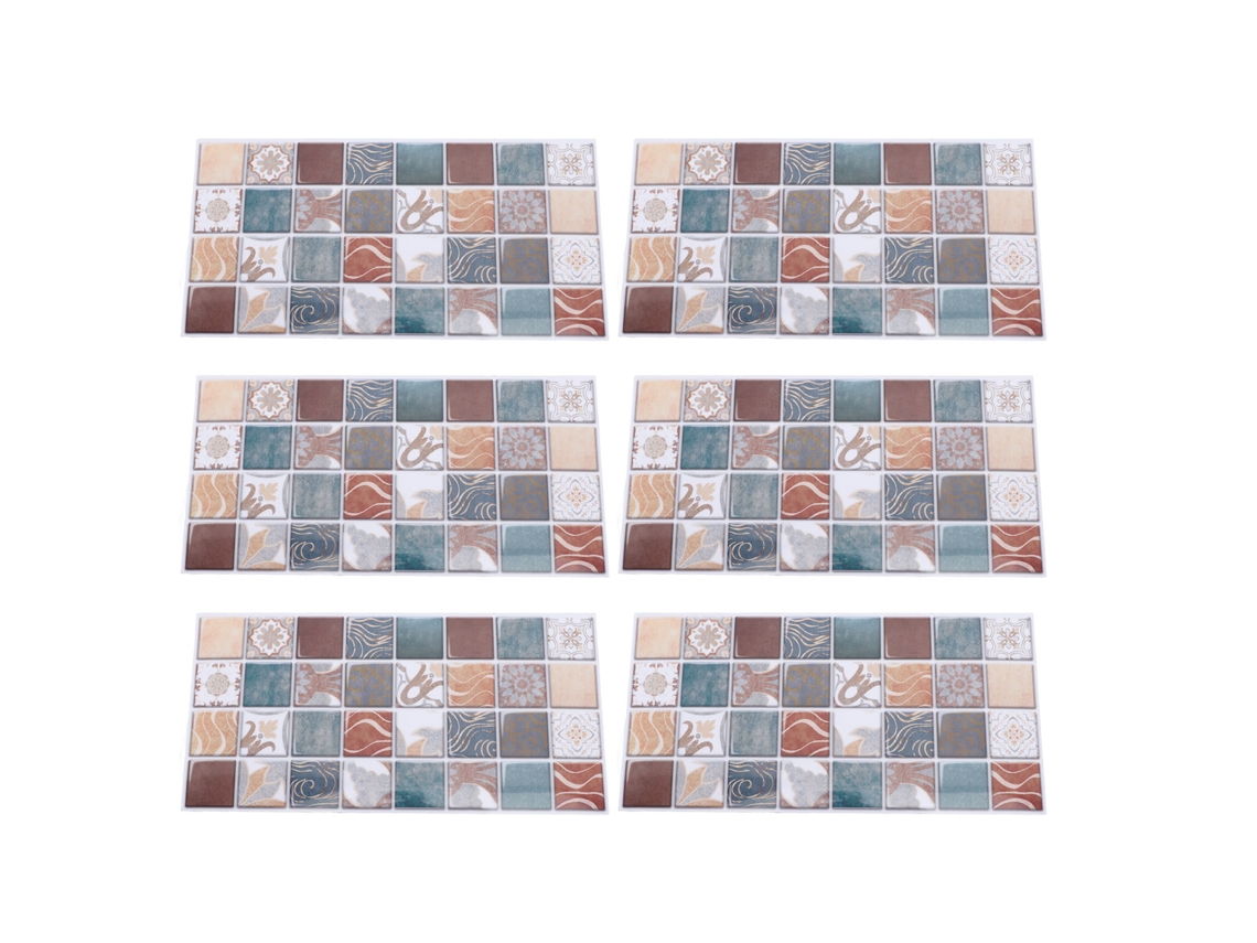 Baok-6 Unidades Revestimento de Parede Autoadesivo em Vinil para Cozinha, Impermeável e Resistente a Óleo, Fácil de Aplicar, 15 x 30 cm (5,9 x 11,8 pol.) Fg62