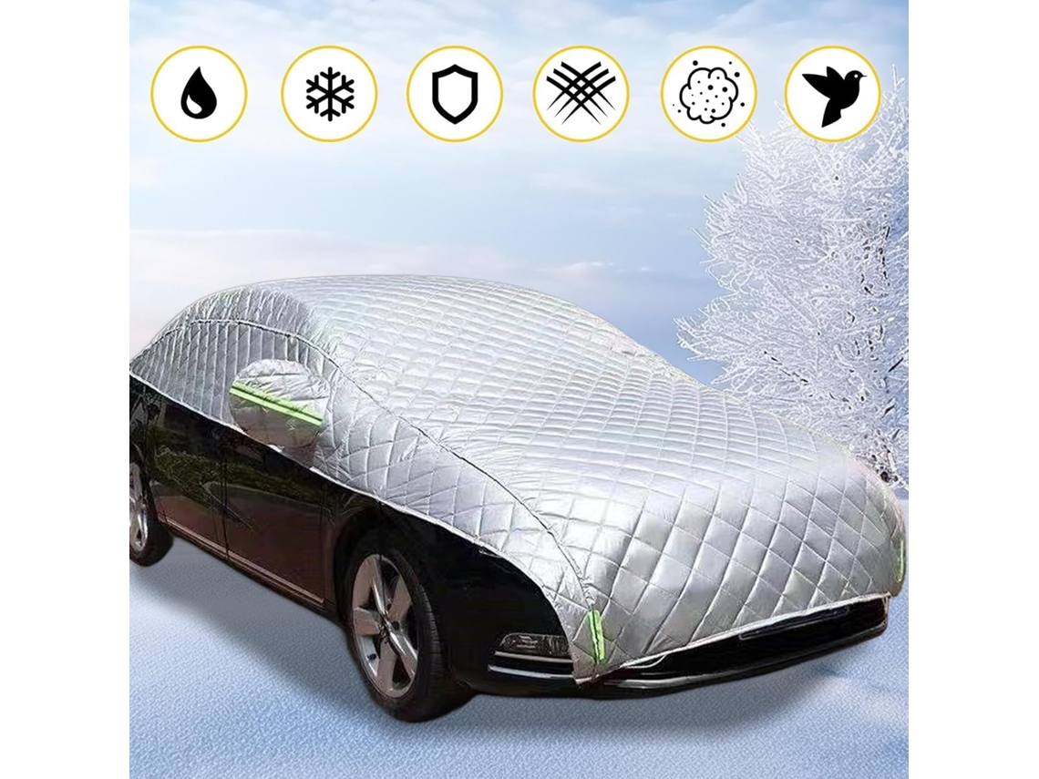 Capa de inverno para carro, ideal para proteção contra neve, geada e gelo.