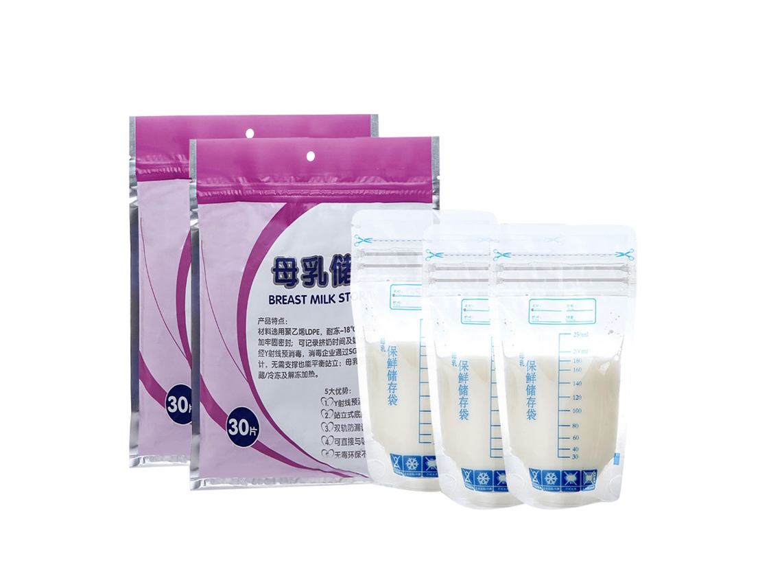 Mali 150pcs Saco de Armazenamento de Leite Materno 250ml Auto erguido Transparente Pe Prova a Vazamentos