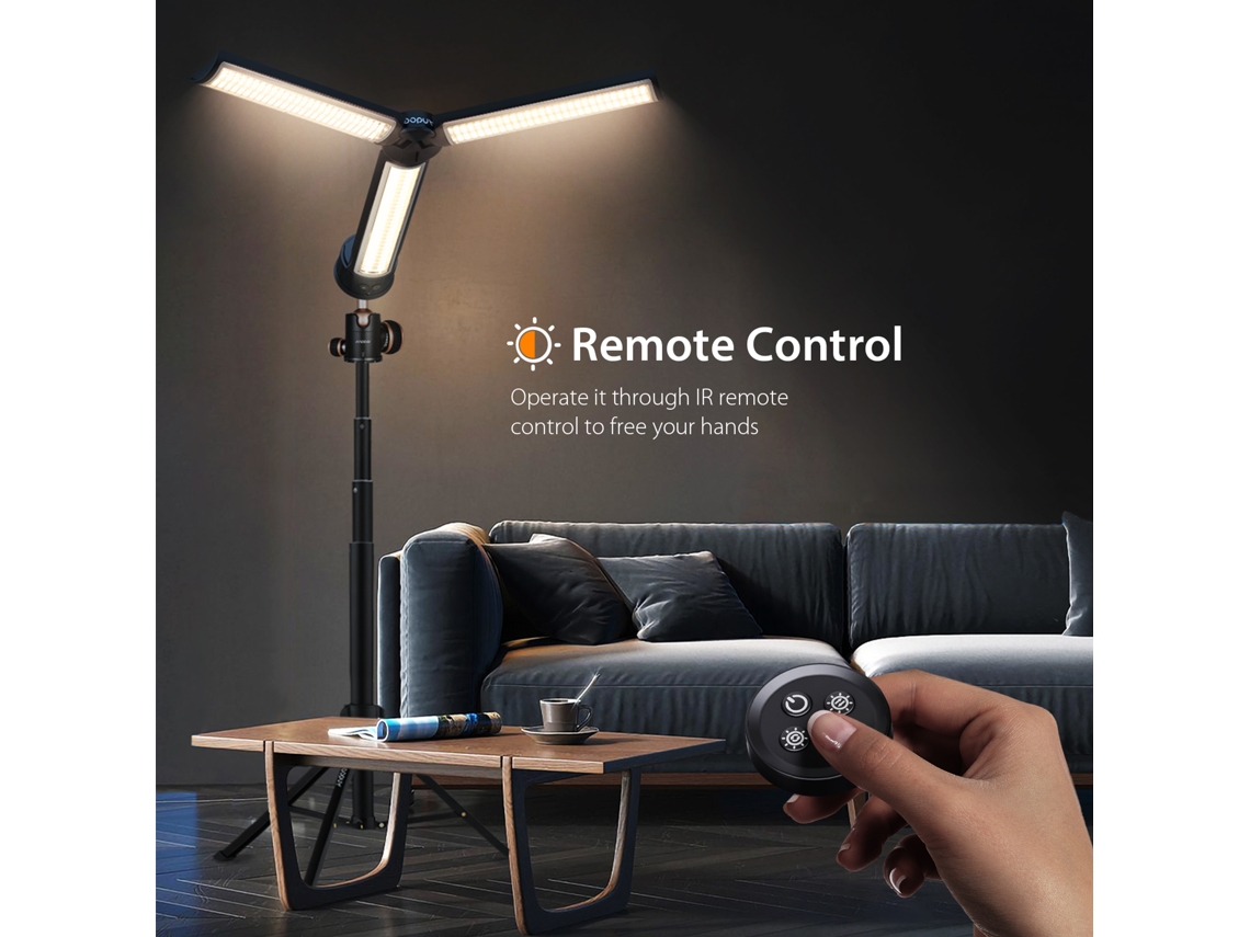 Luz Led Portátil Plegable Andoer Ab502 2800k-6500k 3 Modos 5 Niveles De Brillo Batería Recargable Control Remoto
