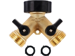 Conector De Mangueira De 2 Vias Com Torneira De Latão Resistente