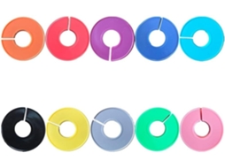 10 Divisórias Plástico Roupas Redondas Cores Sortidas Organizar Camisas Calças Suéteres Penduradas GOKOCO