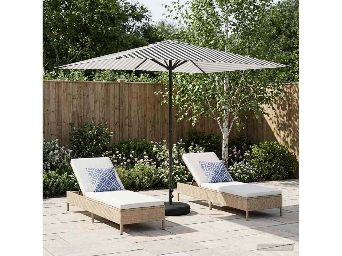 Vidaxl Parasol De Jardim Com Base 200 X 300 Cm Poliéster Retangular