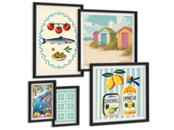 Conjunto De Pinturas Cozinha Mediterrânea Sabores Espelharte (5 Peças)