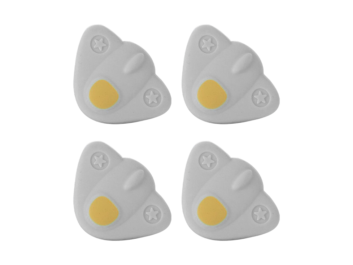 Mali 4pcs Protetor de Canto Silicone Bebê com Design Animado para Móveis Mesa Cinza Claro