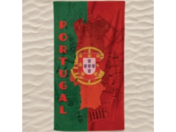 Toalha De Praia Microfibra Mapa De Portugal Fundo Símbolos Das Regiões