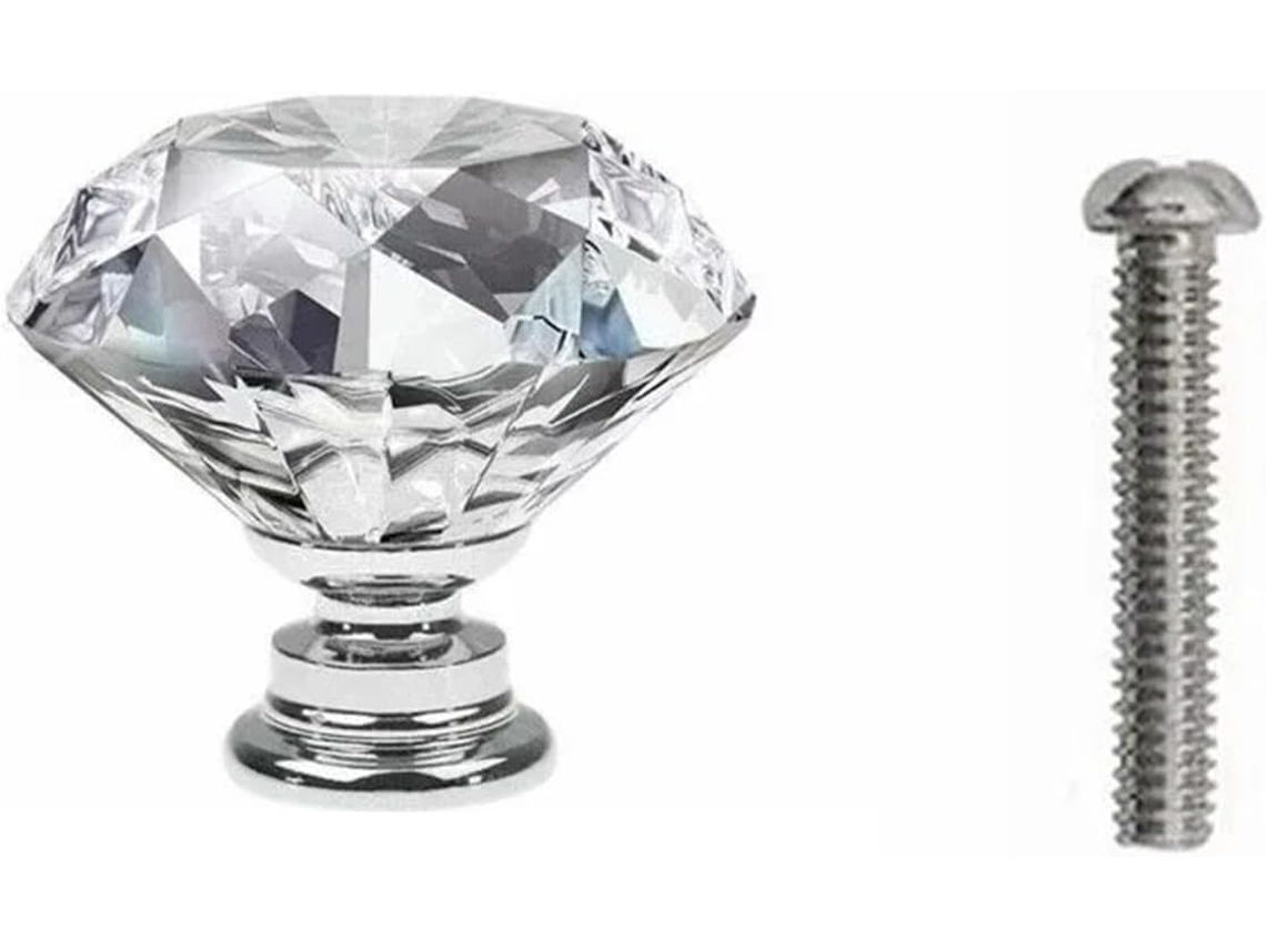 Conjunto De 16 Puxadores Cristal Para Gavetas, Estilo Diamante, Em Vidro Cristal Requintado Para Portas De Armários