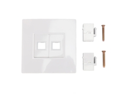 Placa de Parede Ethernet Cat 6 com 2 Portas