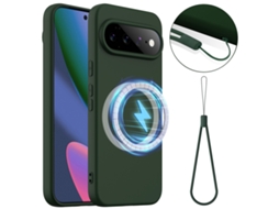 Capa De Silicone Hibbent Para Google Pixel 11 Pro (verde Escuro)