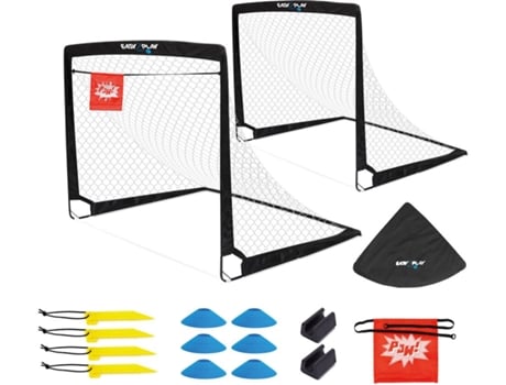 Conjunto De 2 Balizas De Futebol Dobráveis Para Exterior 120x90x90 Cm Easy2play