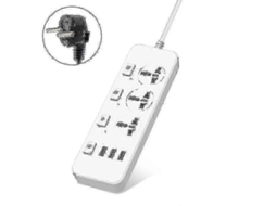 Régua De Energia 2025 Eua/reino Unido/ue 5v 2.1a Com Proteção Contra Surtos, 3 Tomadas E 3 Portas Usb Olysi Shop