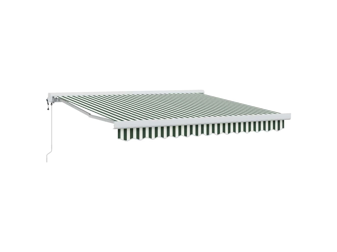 Toldo Retrátil Verde e Branco 350 X 250 X 165 Cm Tecido e Metal MAISON EXCLUSIVE