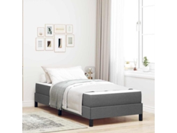 Vidaxl Cama Box Cinza Escuro 100 X 200 Cm Tecido
