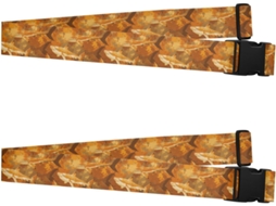 Conjunto De 2 Cintas Bagagem Com Estampa Tubarão, Nas Cores Laranja Topázio E Marrom, Muito Resistentes E Ajustáveis
