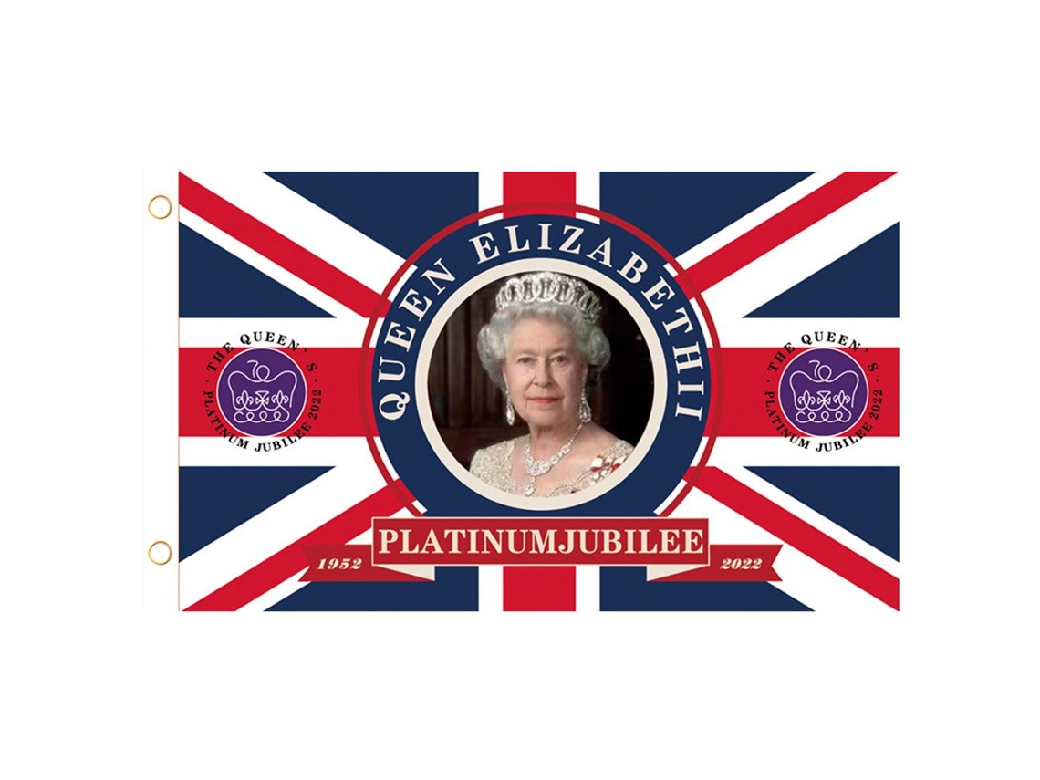 Bandeira Union Jack Jubileu de Platina da Rainha 5ft X 3ft 70º Aniversário Decoração Britânica S/MARCA