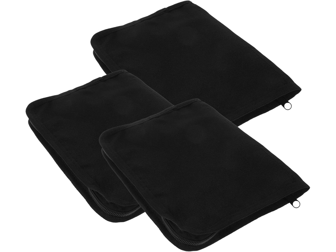 Organizador de Arquivos para Carro, Bolsas Flexíveis com Zíper para Documentos, 3 Unidades