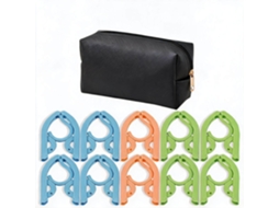 Conjunto Cabides Eifson Dobráveis Viagem 10 Cabides + Bolsa (preto)