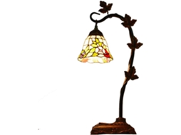 Abajur De Mesa Floral Estilo Tiffany Em Vidro Colorido Campestre, Luminária De Mesa, Luminária De Leitura Com Haste