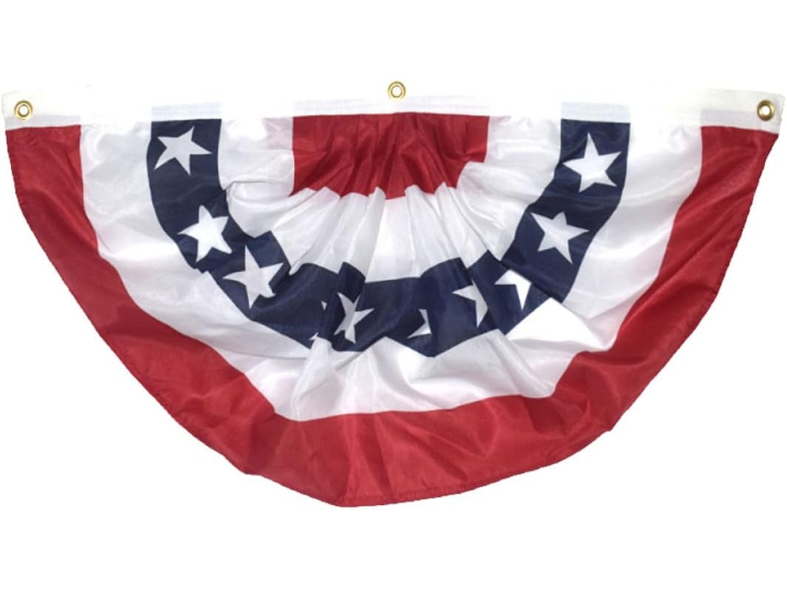 Bandeira Semicircular Kichouse em Poliéster, Estilo Eua, para Pendurar, para Festas e Comemorações Americanas CHABERLU