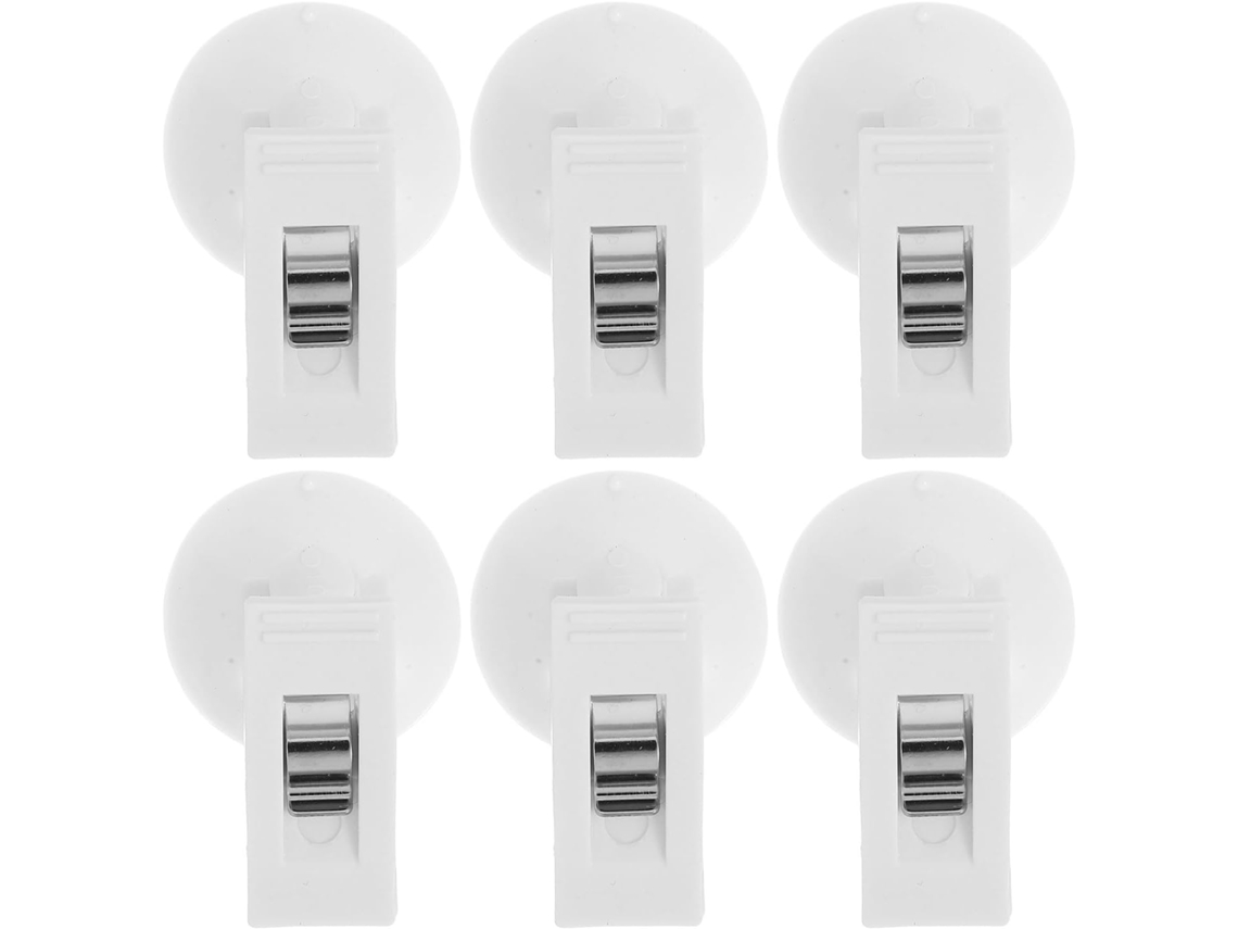 Unomor 6-Ventos Multiuso Clips Branco para Carro Quebra Sol, Clips para Na Geladeira Avisos, Organizador