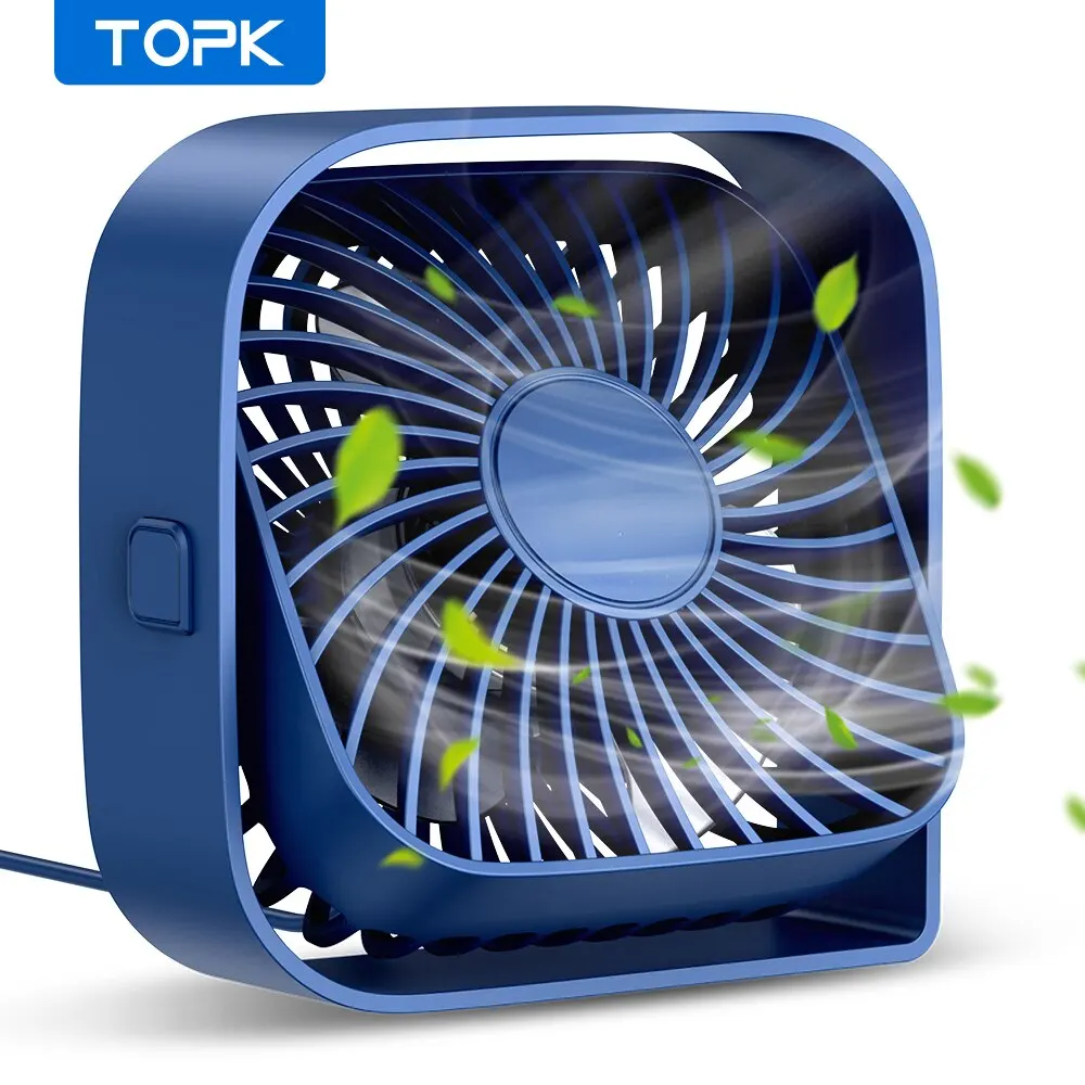 (azul) Mini Ventilador Portátil Silencioso De Três Velocidades