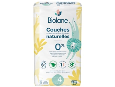 Fralda Natural 44 Tamanho 4 7-18 kg BIOLANE
