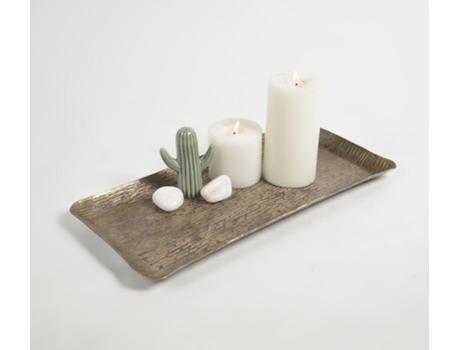 Peça Decorativa LUV SAFFRON Antique Aluminium Rectangle Decorative Tray