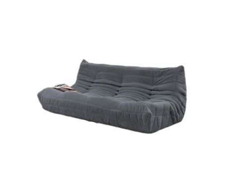 Loveseat Togo Cinza Sem Montagem Conforto em Espuma de Dupla Camada Apoio Ergonómico Estofamento de Tecido de Toque Suave SOFTEVA