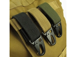 3 Mosquetões Táticos Edc Para Chaves Portáteis Material Nylon Fecho Metálico Para Camping Mochilas Khaki Preto Verde Exército Edc-1 3khaki