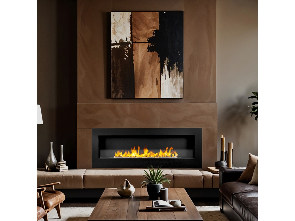 Caminho de parede Bioetanol Biopath 120x40 Siena 120 Preto Divina Fire