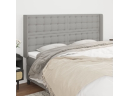 Cabecero con Alas de Tela 203x16x118/128 Cm Gris Claro