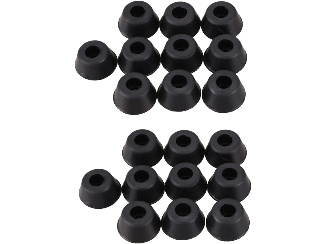20 Almofadas Cônicas De Borracha Embutidas, 21mm X 10mm, Pretas