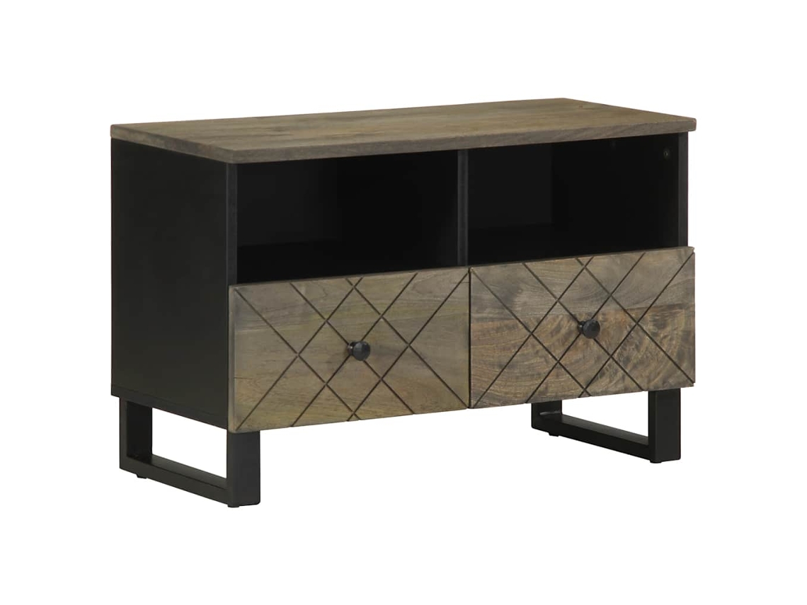 Vidaxl Móvel De Tv 70x33x46 Cm Madeira De Mangueira Maciça Preto