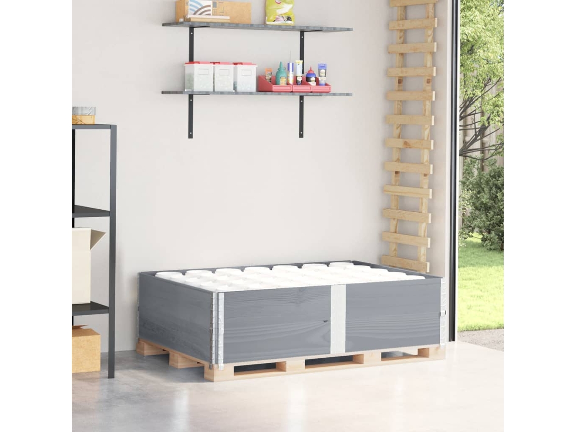 Vidaxl Colares P/ Paletes 2 Pcs 150x100 Cm Madeira Pinho Maciça Cinza