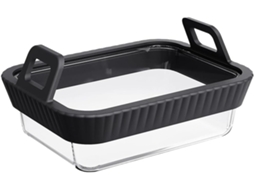 Forma De Vidro Para Fritadeira A Ar Com Alça De Silicone, Resistente Ao Calor, Quadrada, Própria