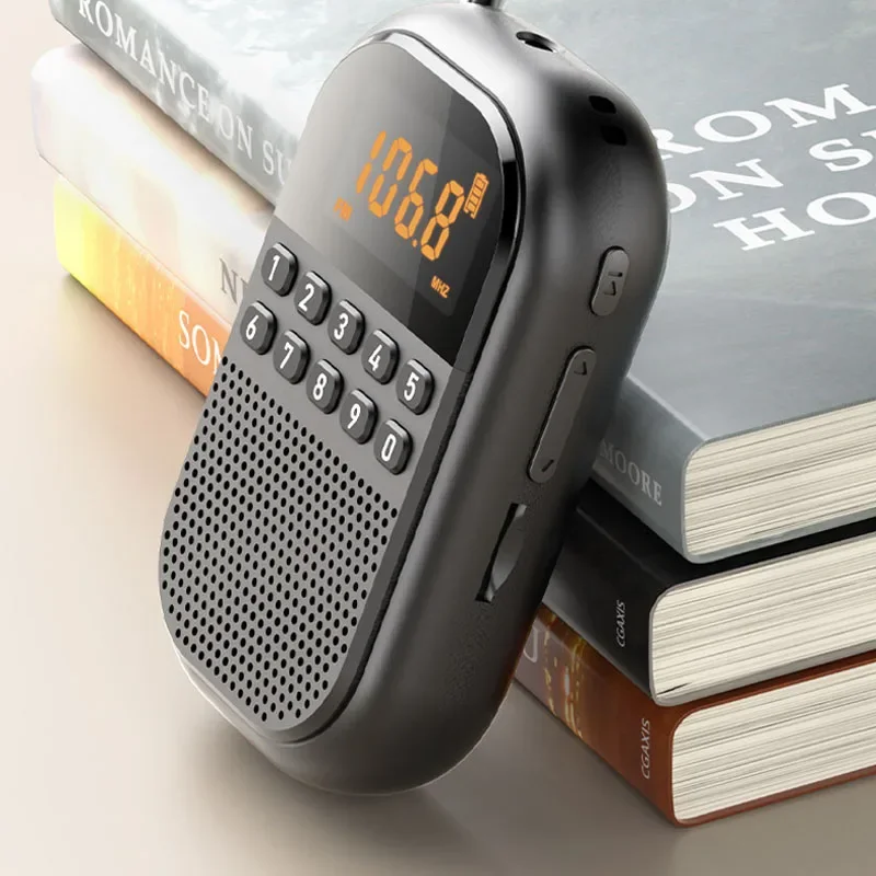 Mini Alto falante MDUG Bluetooth com Rádio FM/am, Cartão Tf, Fone, Temporizador, Recarregável (cinza)