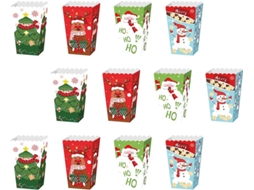 Labrimp Conjunto De 12-caixas Embalagem Natalinas Para Produtos Confeitaria, Caixas Festivas Para Biscoitos De Natal