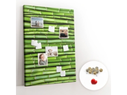 Quadro De Cortiça Com Impressão Parede De Bambu Para O Corredor Espelharte (100x140 Cm)