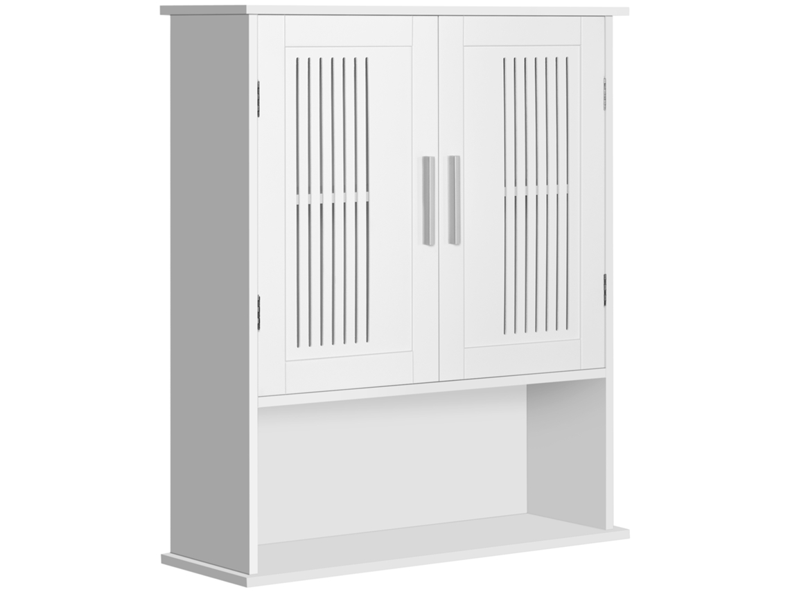 Armário de banheiro suspenso econômico com nicho e prateleira 60x20x70 cm branco BTFORUS