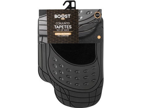 Conjunto de 4 Tapetes BOOST (PVC e Alcatifa - 67 x 46 cm Tapetes Dianteiros - 41,5 x 36,5 cm Tapetes Traseiros)