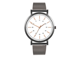 Relógio de Moda para Homens e Mulheres Pulseira de Malha Dial Redondo Quartz Casal
