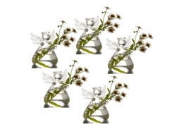 Jarrón De Vidrio Transparente Angel Design Para Plantas Macetas Colgantes (paquete De 5)
